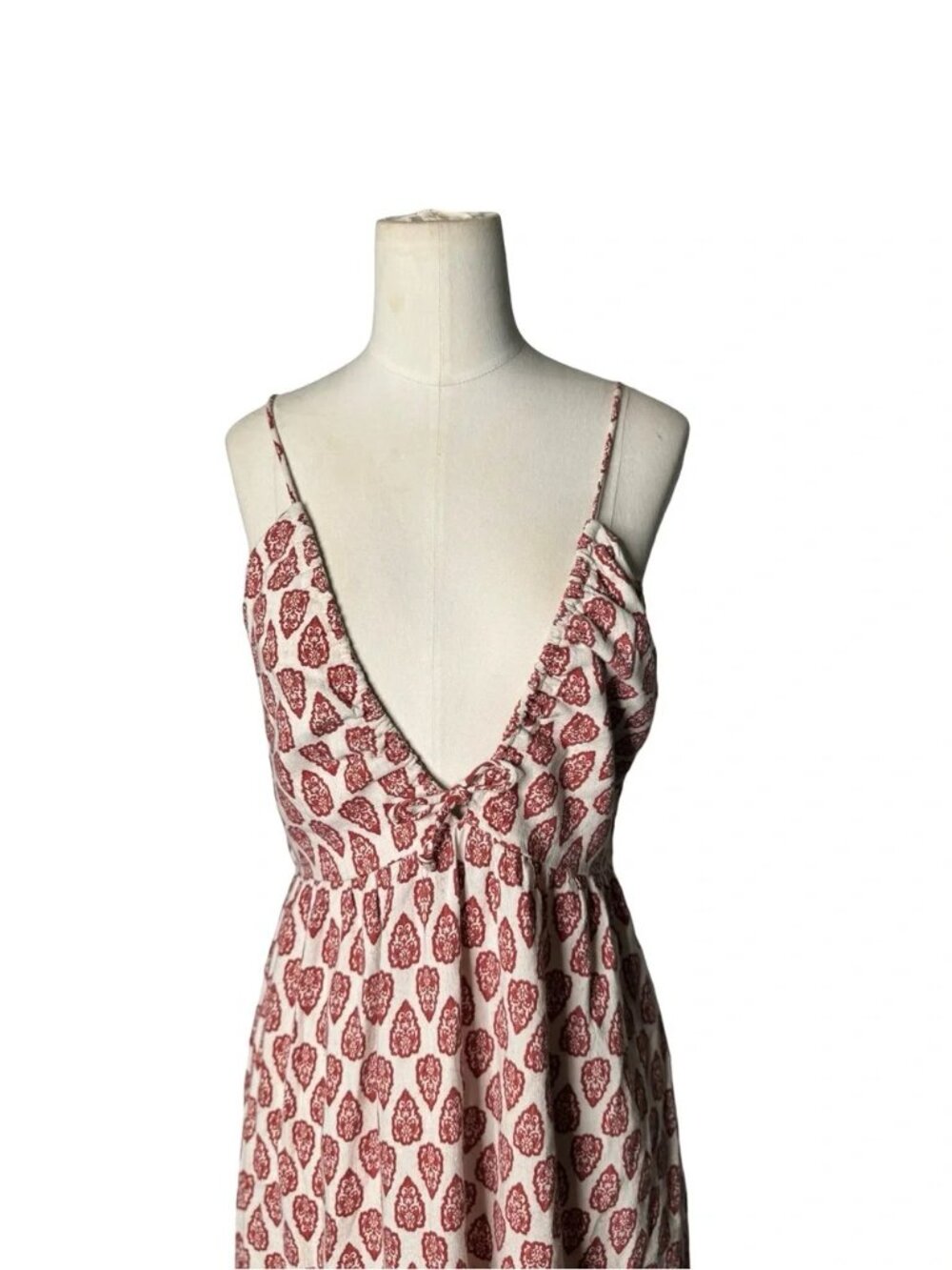 Sim & Sam - RUST BORDER SL HALTER V NECK LINEN BLEND - Picture 8 of 11